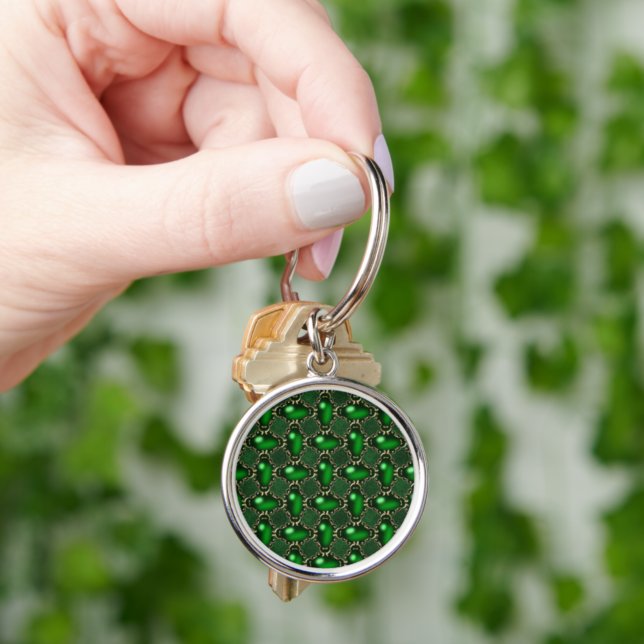 Grönten för Jelly Bean Jewels Effect Keychain Rund Silverfärgad Nyckelring (Skapare uppladdad)