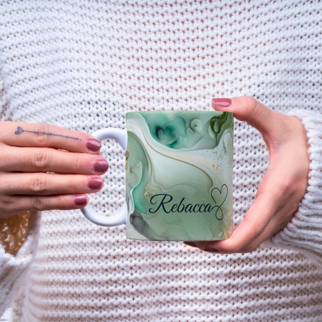 Grönten för lyxPersonlig och Guld Marble Mugg (Skapare uppladdad)