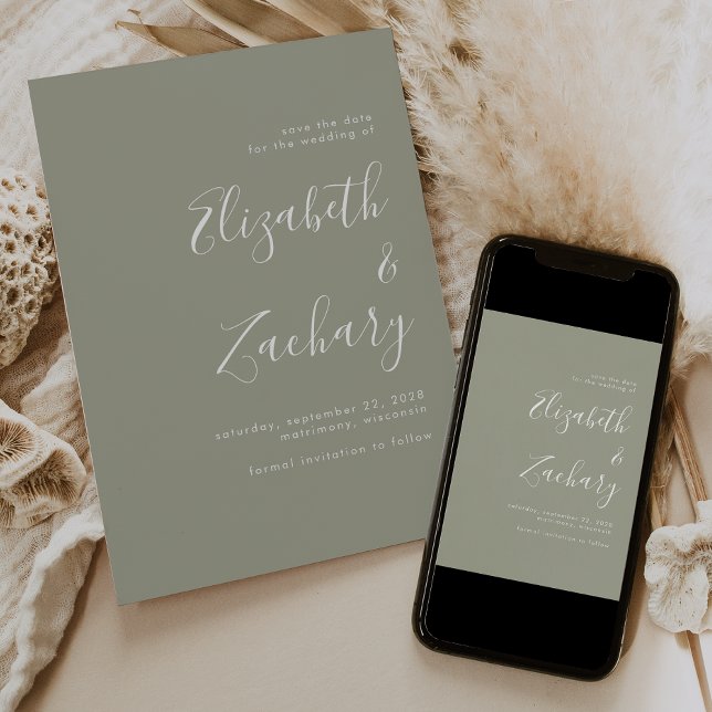 Grönten för modern minimal skriptväxling Spara dat Meddelande (Skapare uppladdad)