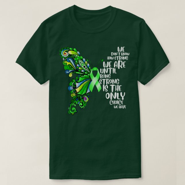 Grönten för psykisk hälsa hos fjäril Ribbon Awaren T Shirt (Design framsida)