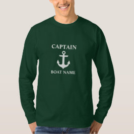 Grönten för sjökapten Boat Namn Anchor Long T Shirt