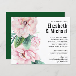 Grönten för söt Rosa Blommigt Löv Bröllop budget