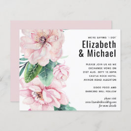 Grönten för söt Rosa Blommigt Löv Bröllop budget