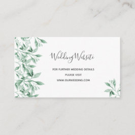 grönten för webbplatsinformation om bröllop är vit tilläggskort