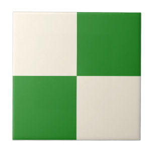 Grönten Forest & Cream Square Box Snyggt Mönster Kakelplatta
