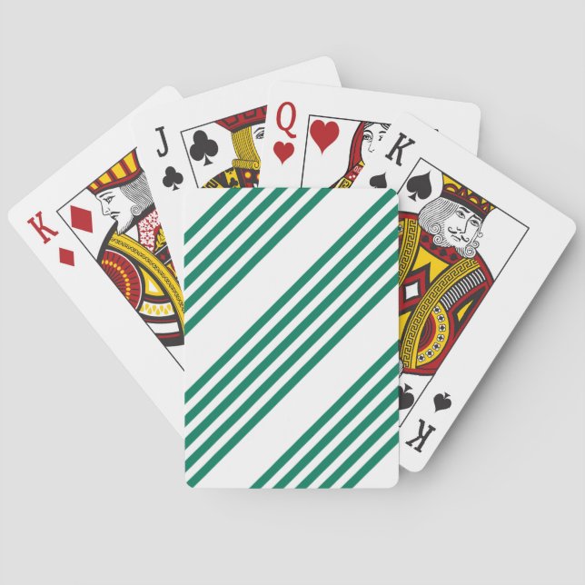 Grönten Forest och vit fem rand mönster Casinokort (Baksidan)