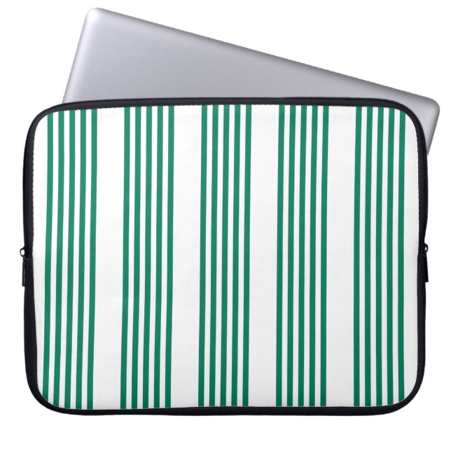 Grönten Forest och vit fem rand mönster Laptop Fodral (Framsidan)