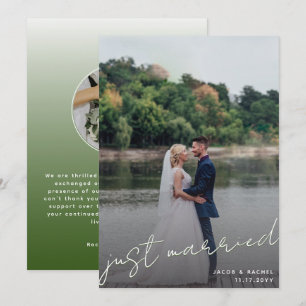 Grönten Foto Bröllop i Ny gifta Skriptöverlägg Meddelande