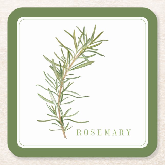 GRÖNTEN FRESH ROSEMARY Square Papper Underlägg (+t (Framsidan)