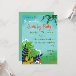 Grönten Garden Blå himmel Theme Inbjudningar