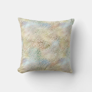 Grönten Glam Leopard i Teal Blue Guld Kudde