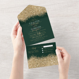 Grönten Glitter Confetti Bröllop i Guld i