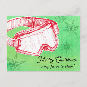 Grönten god jul Favorite Skier Goggles Goggles Helg Vykort