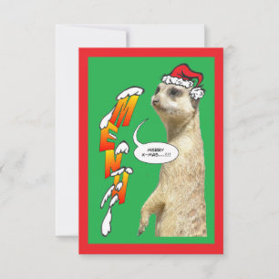 Grönten God Jul Meerkat Menu  Inbjudningar