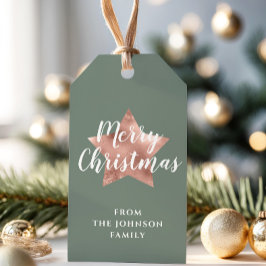 Grönten god jul Ro Guld Star Sage Presentetikett