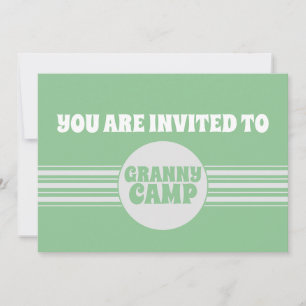 Grönten Granny Camp Retro är stripe Inbjudningar