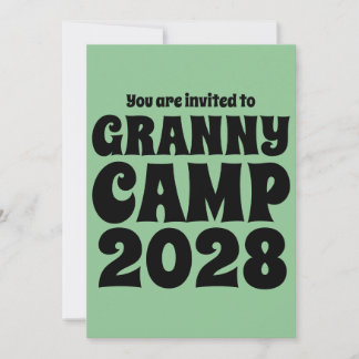 Grönten Granny Camp Retro Inbjudningar