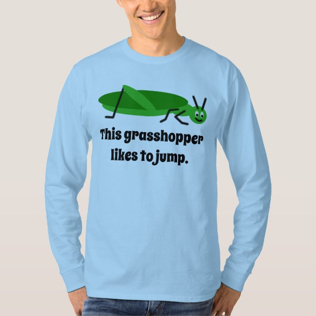 Grönten Grasopper T Shirt (Framsida)