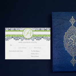 Grönten Grått Love birds Bröllop OSA  Kort