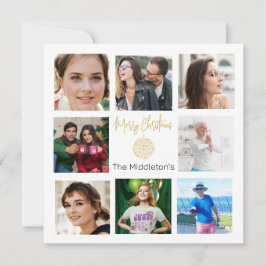 Grönten Guld i julfamiljen Photo Collage Julkort