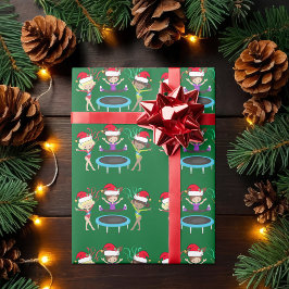 Grönten Gymnast i Cute Jul Gymnastics Girls Presentpapper