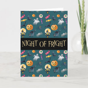grönten Halloween Mönster Kort