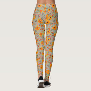 Grönten Höstfällning för Blommönster Sage Leggings