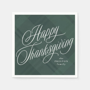 grönten i eleganten happy thanksgiving har fallit pappersservett