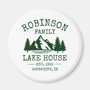 Grönten i Family Namn Sjö House i Träd Magnet