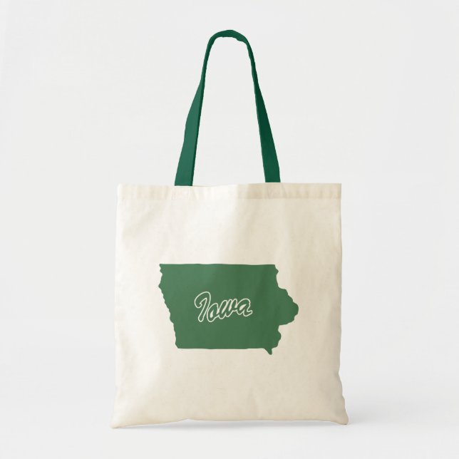 Grönten i Iowa Shape Tote Bag Tygkasse (Framsidan)