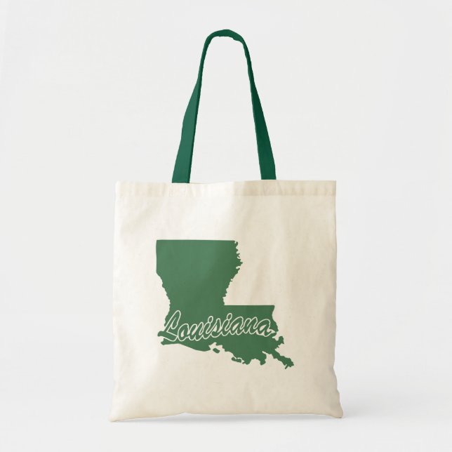 Grönten i Louisiana Shape Tote Bag Tygkasse (Framsidan)