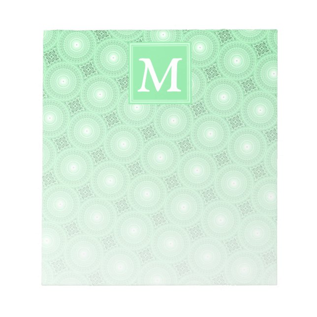 Grönten i Monogram vår mönster Anteckningsblock (Framsida)