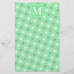 Grönten i Monogram vår mönster Brevpapper