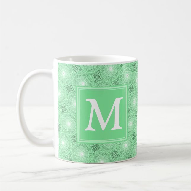 Grönten i Monogram vår mönster Kaffemugg (Vänster)