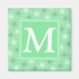 Grönten i Monogram vår mönster Magnet