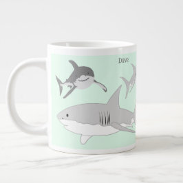 Grönten Illustration av levande havshaj Jumbo Mugg