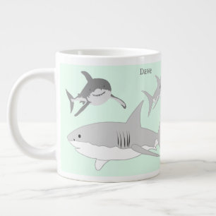 Grönten Illustration av levande havshaj Jumbo Mugg