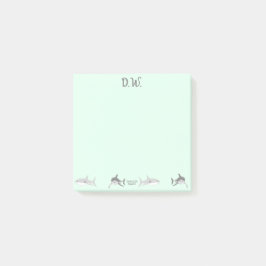 Grönten Illustration av levande havshaj Post-it Block