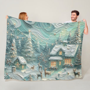 Grönten Impasto jul Motif Helgdag Stollig Fleecefilt