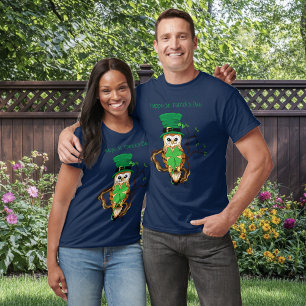 Grönten Irländska Klöver Uggla T Shirt
