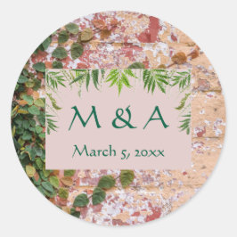 Grönten Ivy Bröllop Runt Klistermärke