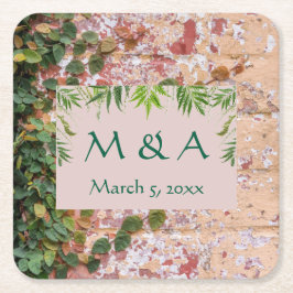 Grönten Ivy Bröllop Underlägg Papper Kvadrat