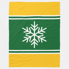 Grönten Jelow Orange White Rand Snowflake Fleecefilt