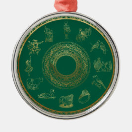 Grönten Juldagen tolv dagar Julgransprydnad Metall