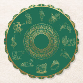 Grönten Juldagen tolv dagar Underlägg Papper