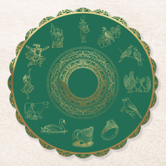 Grönten Juldagen tolv dagar Underlägg Papper (Framsida)