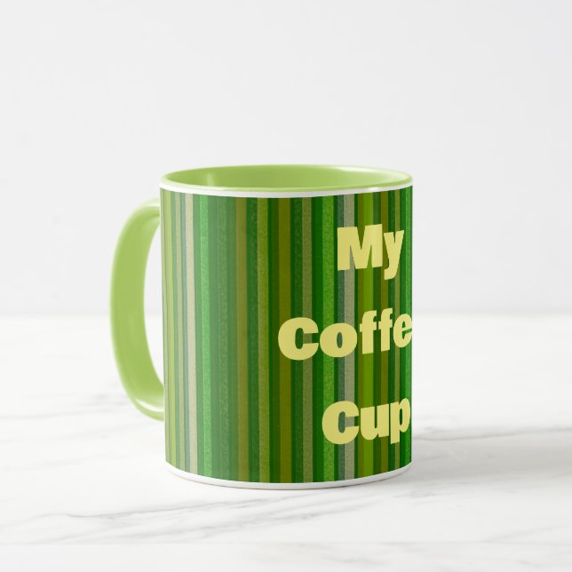 Grönten Kaffe Kopp stripe Retro Mugg (Framsida vänster)