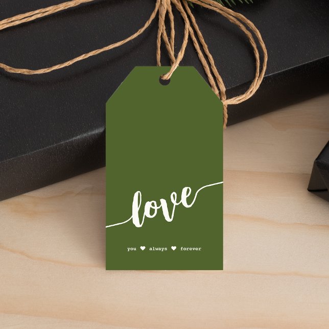 grönten "Kärlek You Always Forever" Presentetikett (Skapare uppladdad)