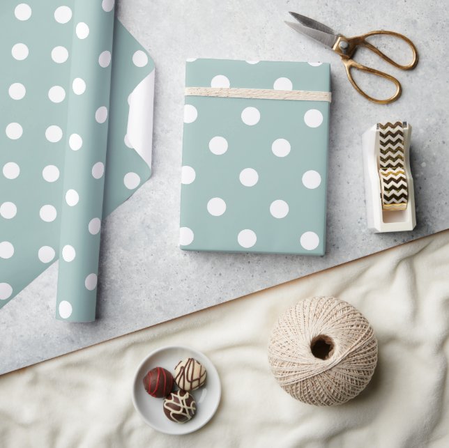 Grönten Klassisk polka punkt Mint Presentpapper (Hantverk)