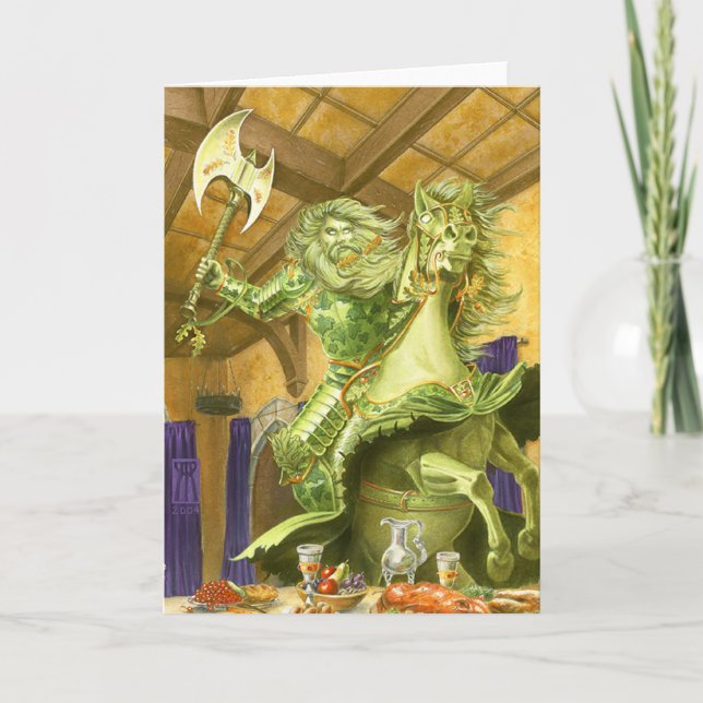 Grönten Knight gränsfri Helgkort (Framsida)